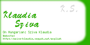 klaudia sziva business card